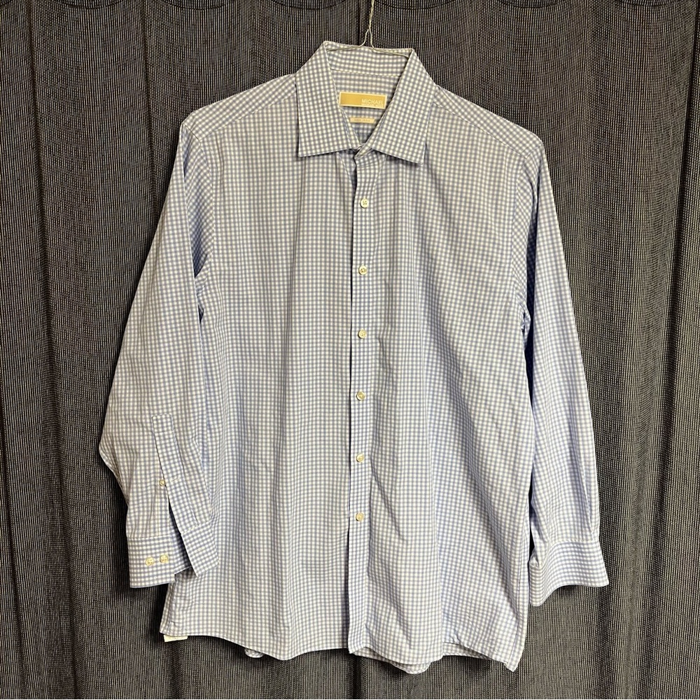 Michael Kors Blue and White Men’s Button Up Shirt
